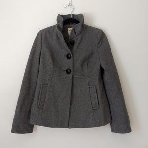 Gray Wool Blend Pea Coat